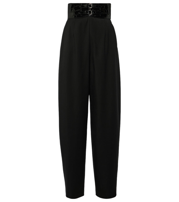 Alaïa High-rise wool wide-leg pants