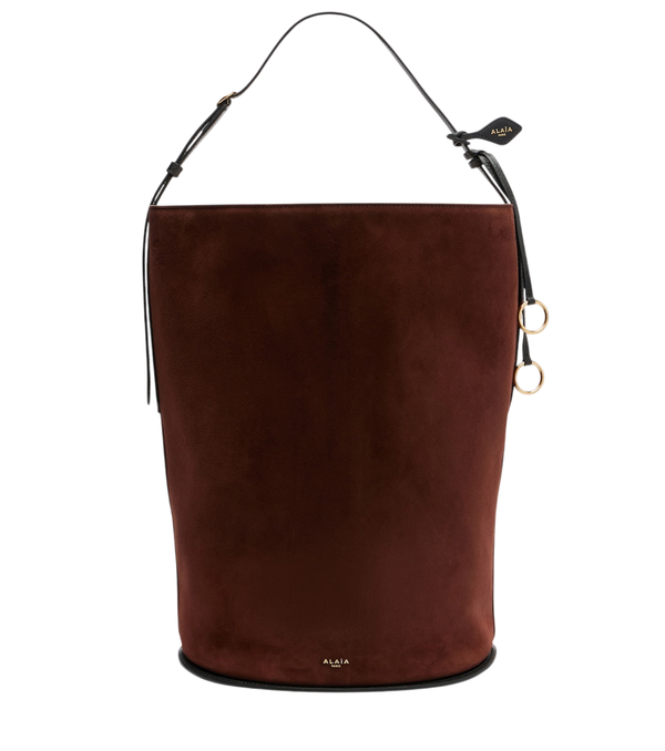 Alaïa Hip Large leather-trimmed suede bucket bag