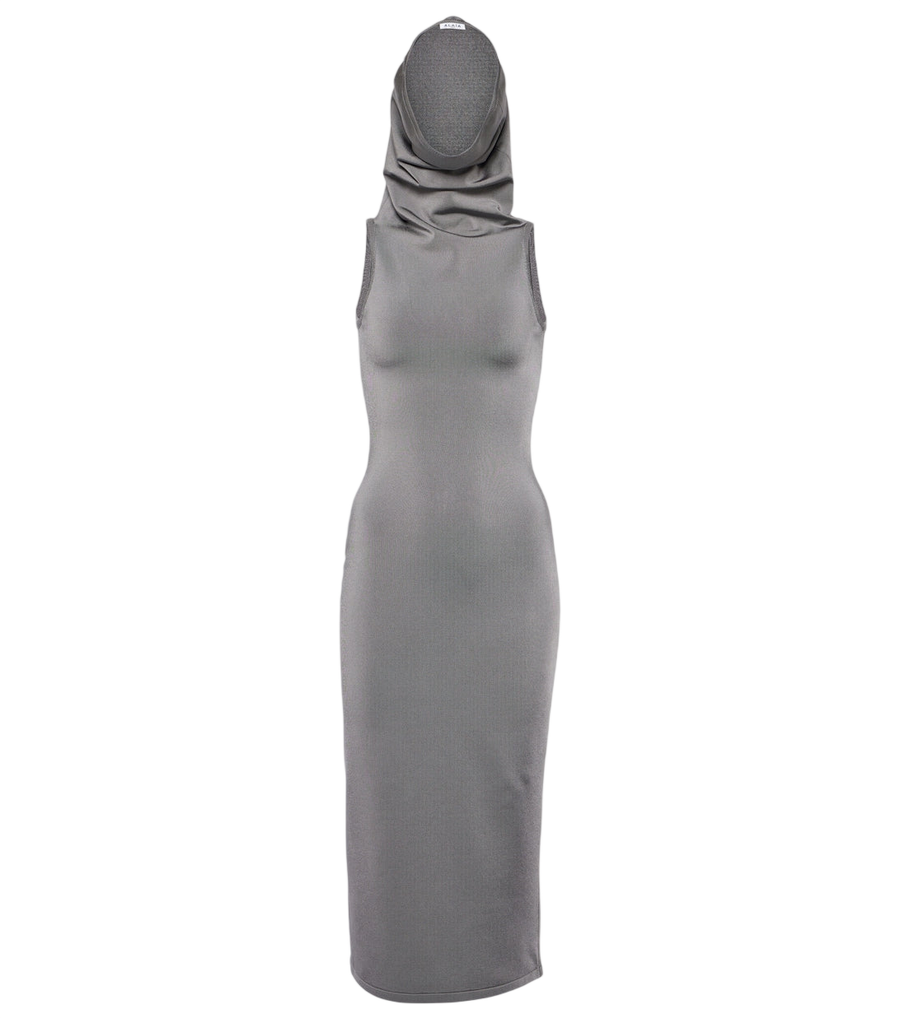 Robe midi en jersey à capuche Alaïa