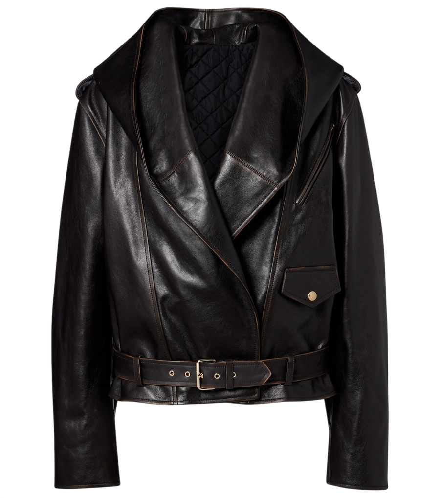 Alaïa Hooded leather biker jacket