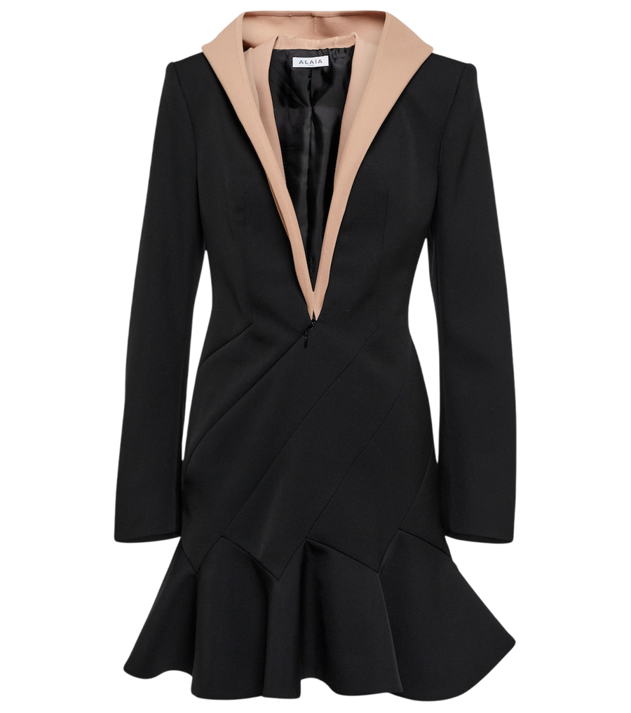 Alaïa Hooded virgin wool minidress