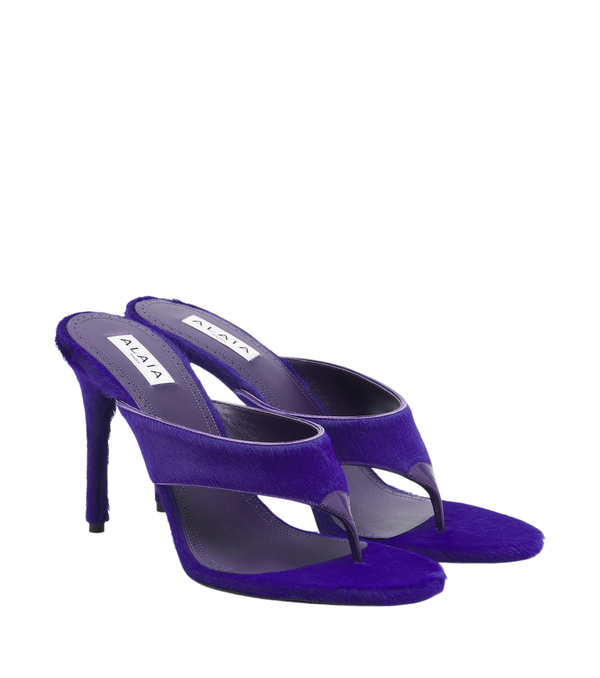 Alaïa Infra calf hair thong sandals