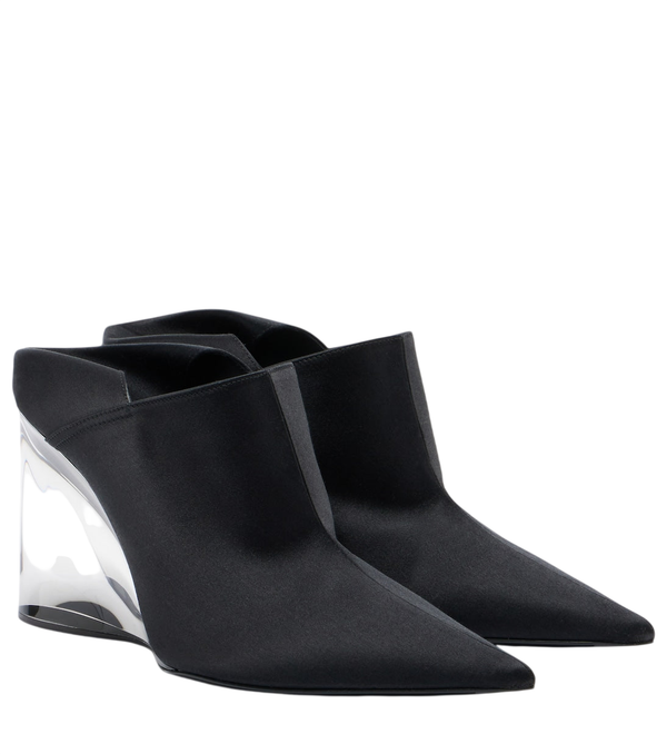 Alaïa Invisible convertible satin wedge mules