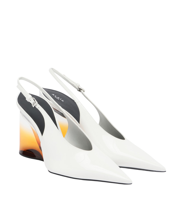 Alaïa Invisible leather wedge pumps