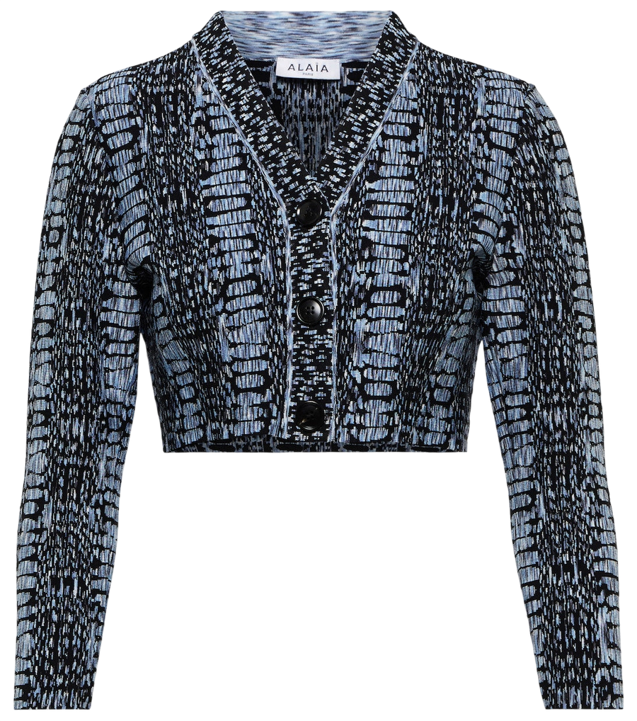 Alaïa Jacquard cropped cardigan