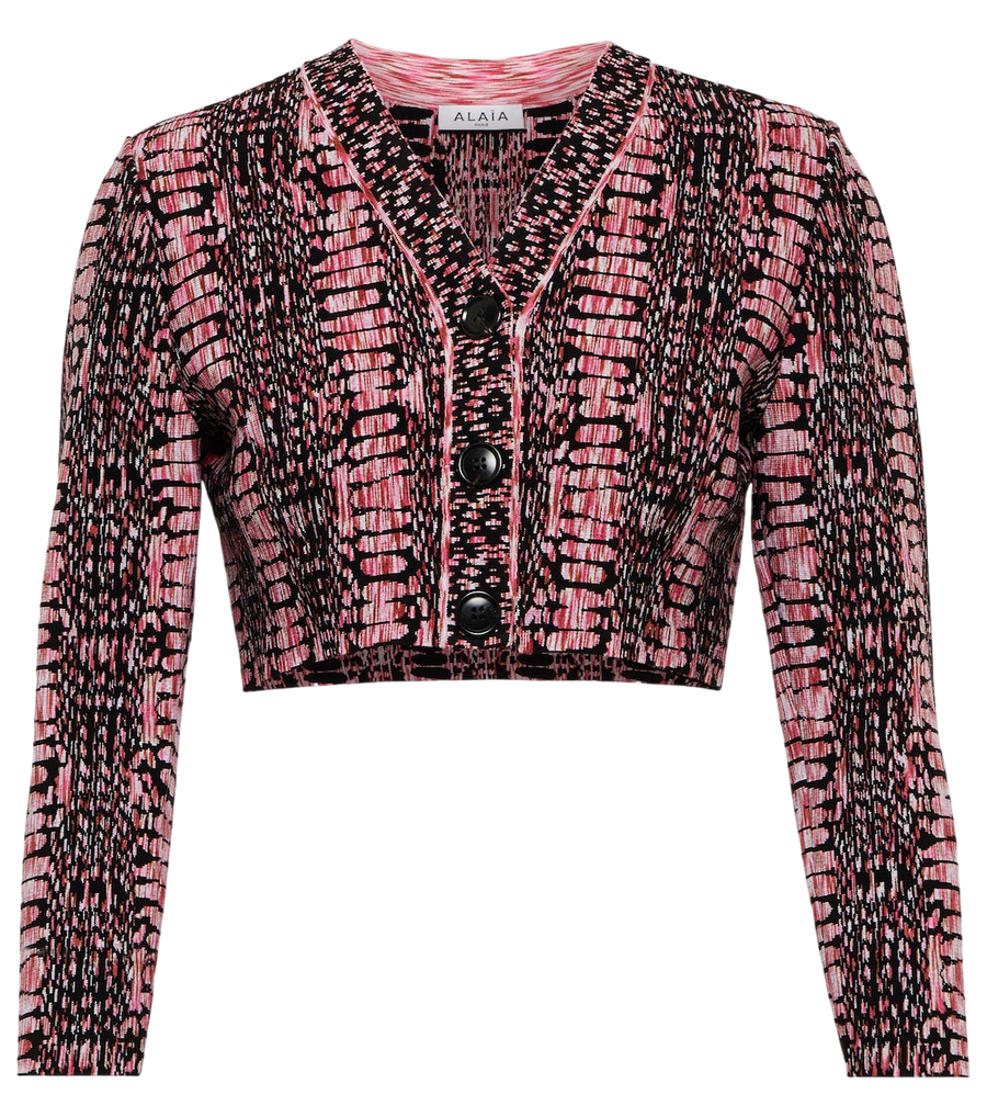 Alaïa Jacquard cropped cardigan