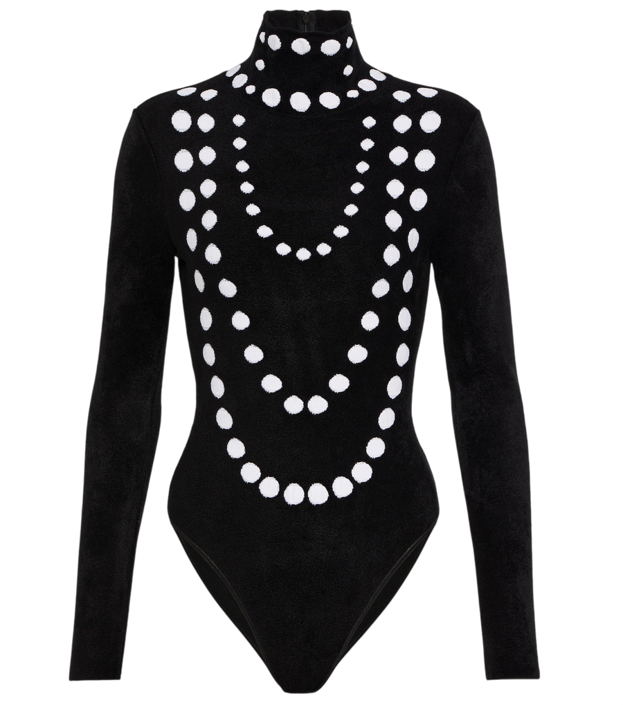 Body en velours chenille jacquard Alaïa