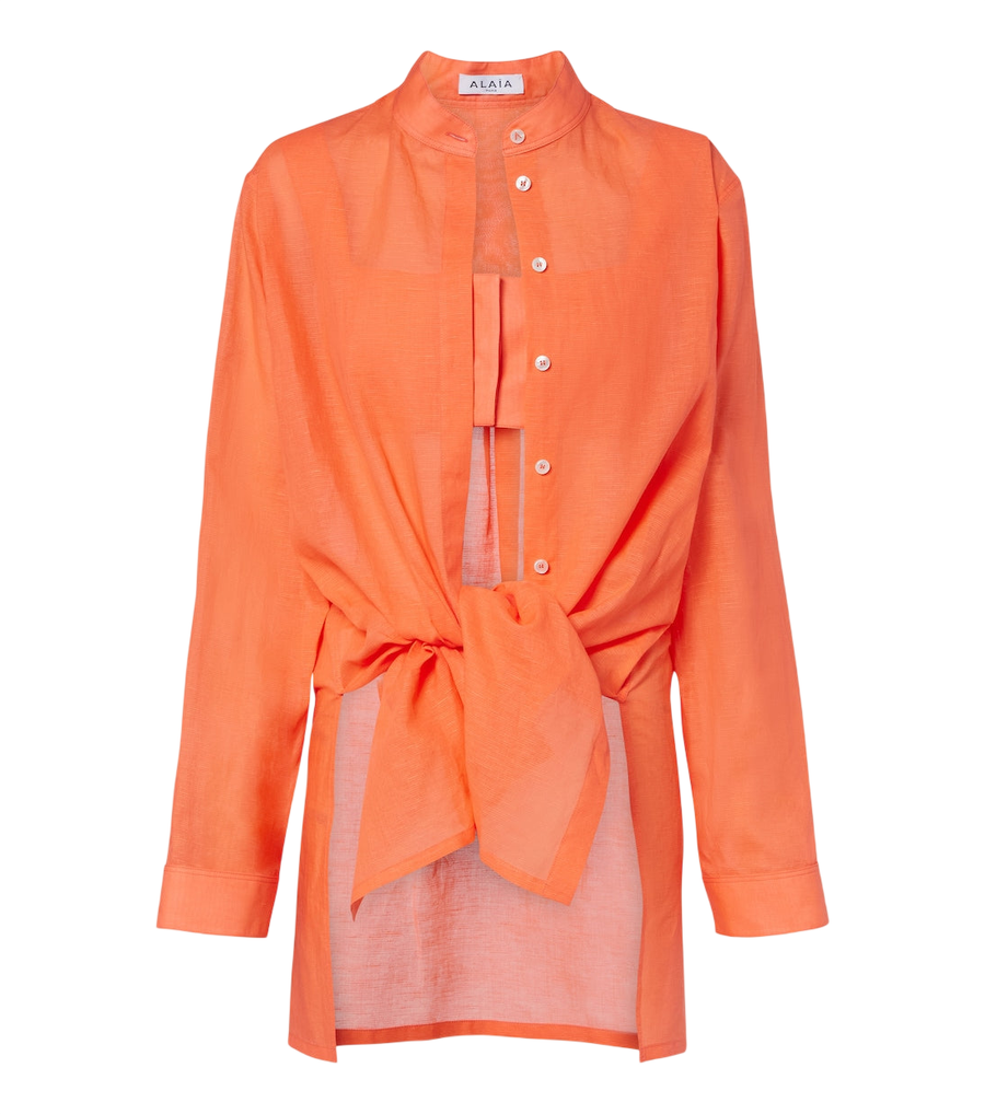 Camisa de algodón y lino superpuesta de Alaïa