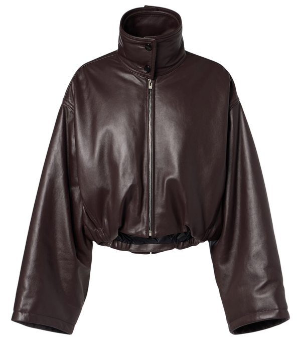 Alaïa Layered leather bomber jacket