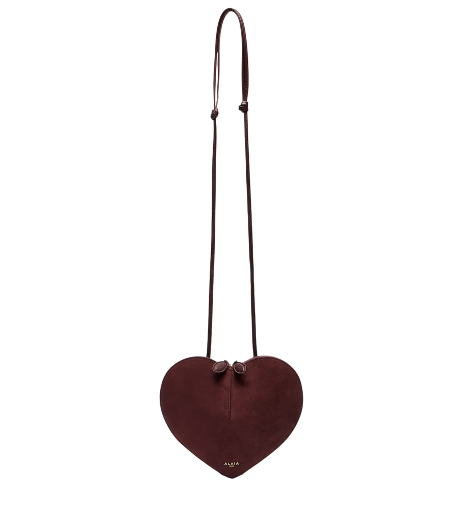 Alaïa Le Cœur suede crossbody bag