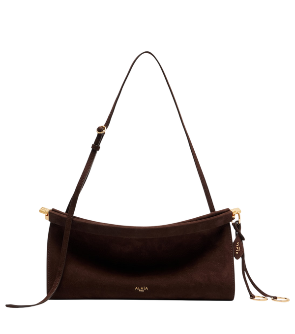Alaïa Le Click East West Medium suede shoulder bag