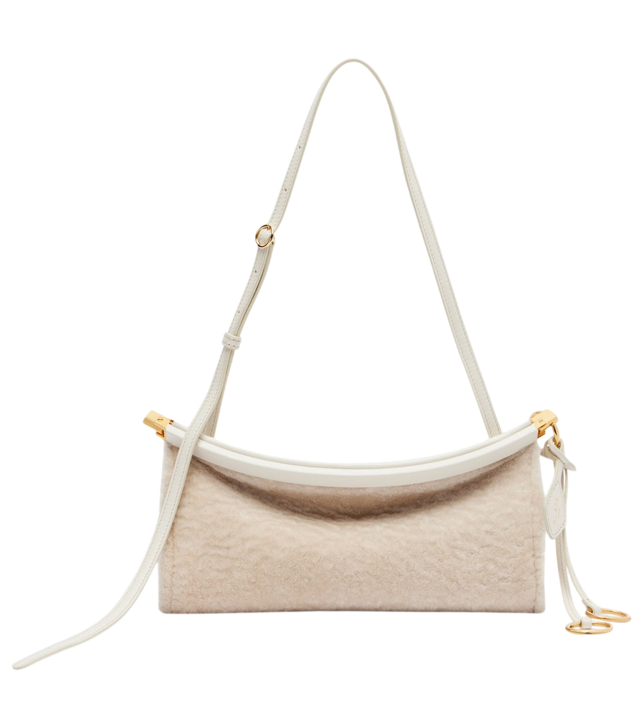 Alaïa Le Click East West Small shearling shoulder bag