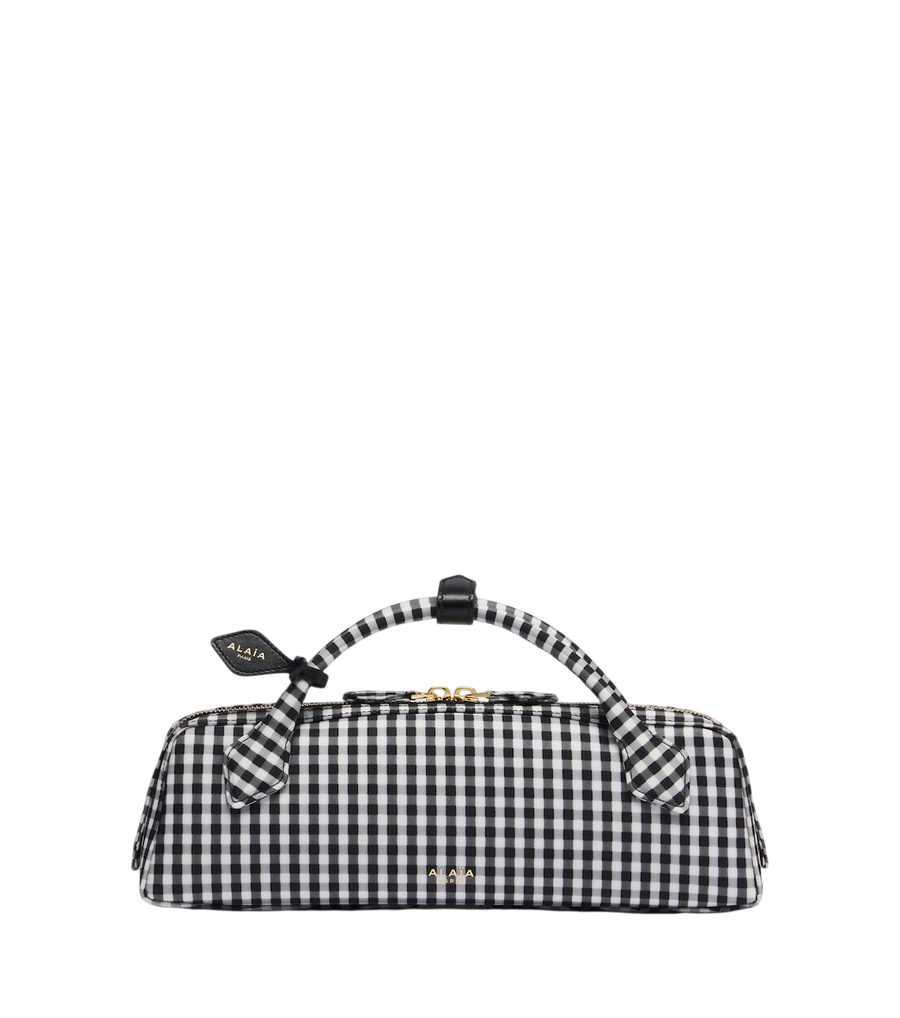 Alaïa Le Teckel gingham clutch
