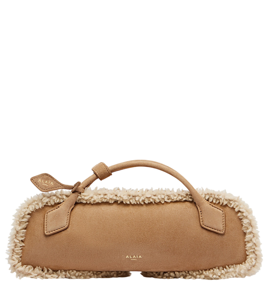 Pochette Small Le Teckel en daim Alaïa