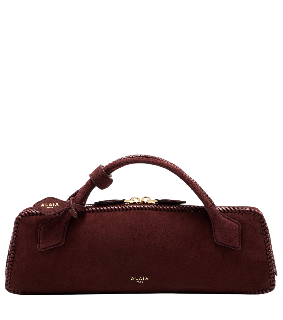 Alaïa Le Teckel Small suede clutch