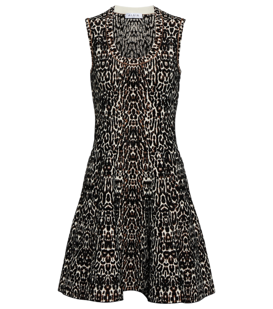 Alaïa Leopard-print jacquard minidress