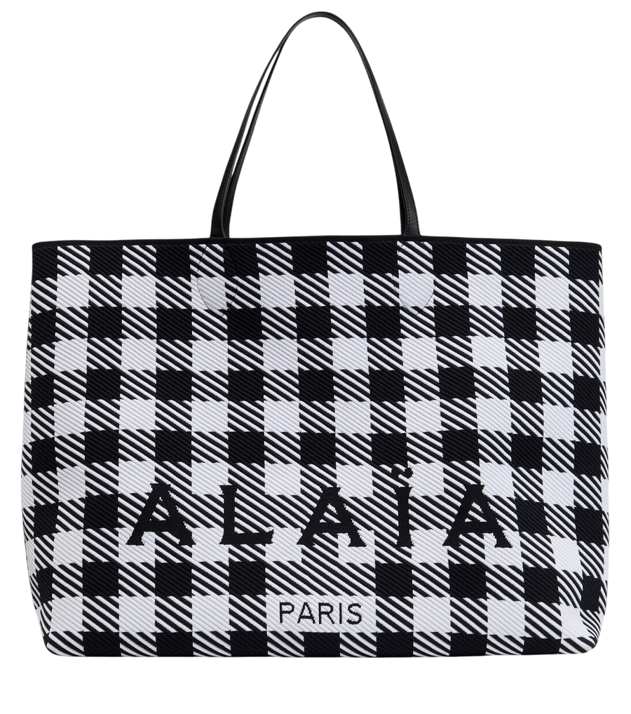 Alaïa Logo checked tote
