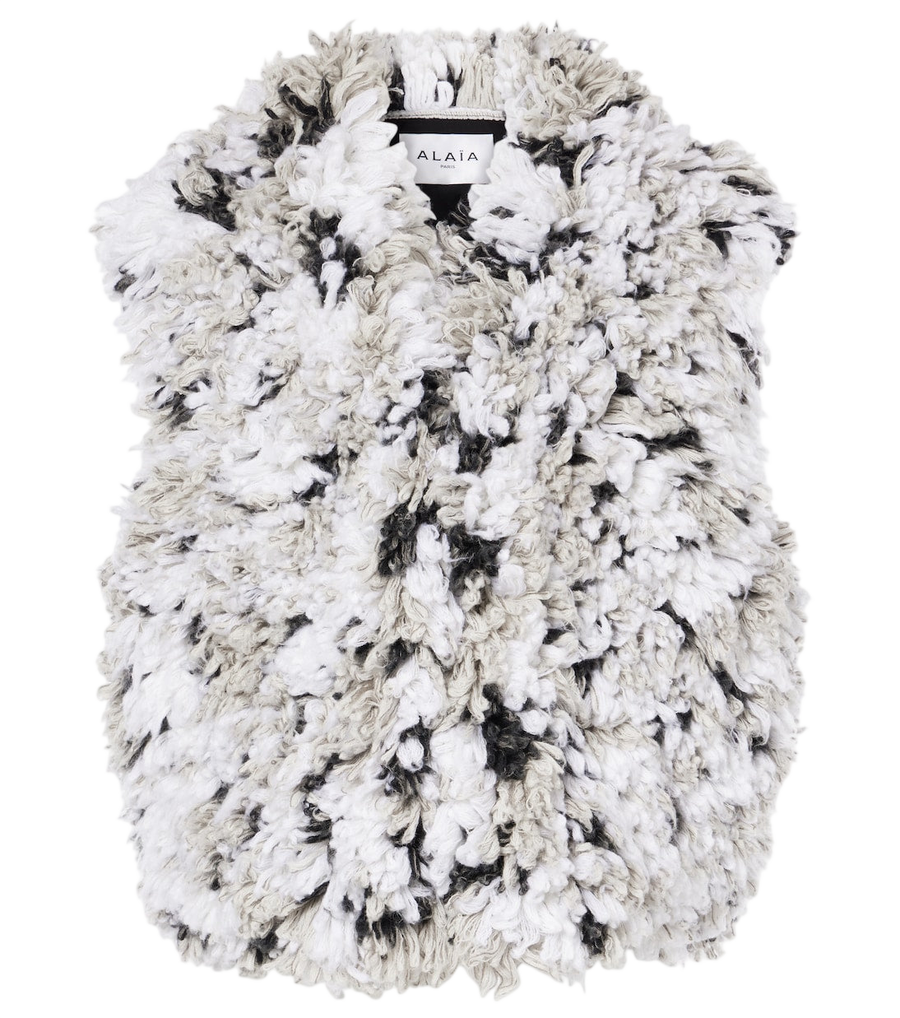 Alaïa Lynx faux shearling jacquard vest