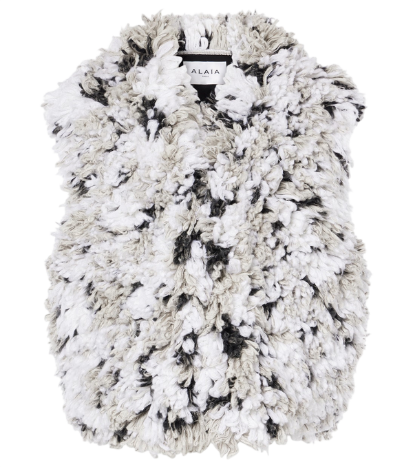Alaïa Lynx faux shearling jacquard vest