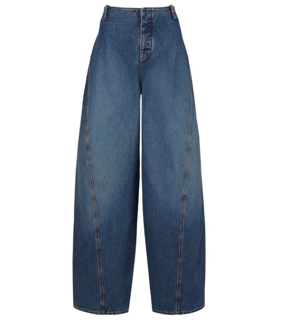 Alaïa Calça jeans de cintura média e perna reta