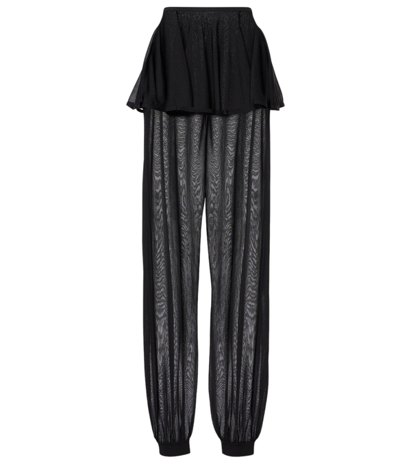 Alaïa Mid-rise semi-sheer wide-leg pants
