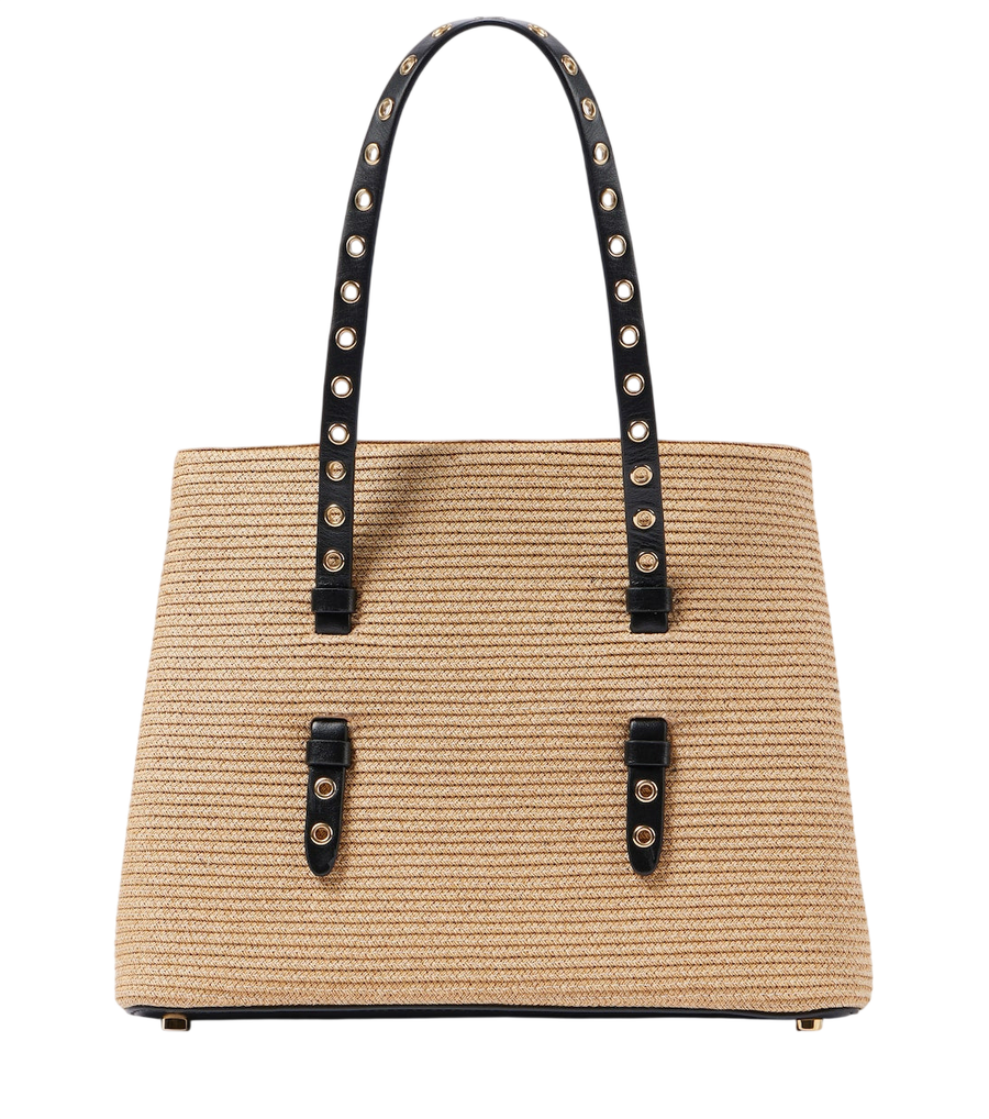 Alaïa Mina 25 Medium raffia-effect top-handle bag