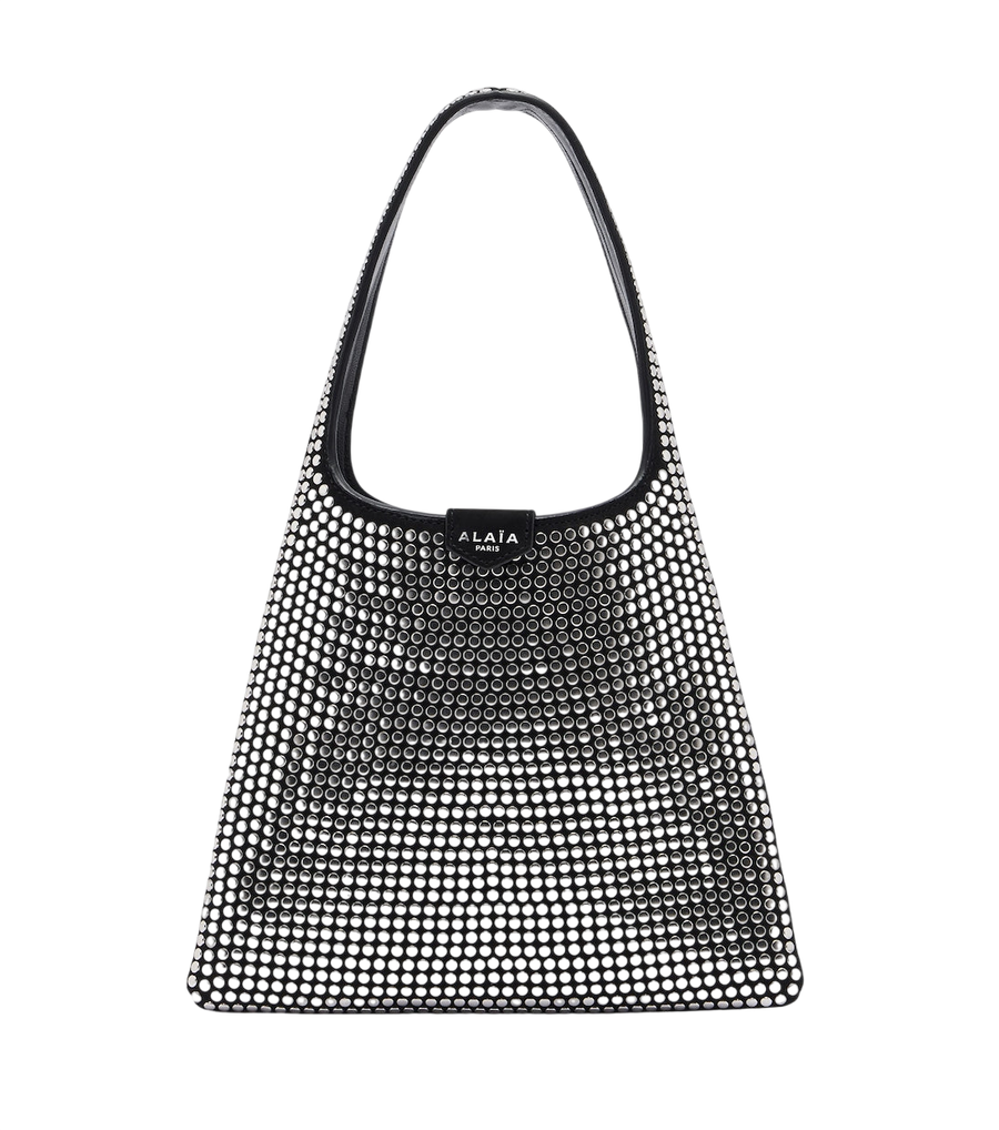 Alaïa Mini borsa a mano in pelle scamosciata con borchie