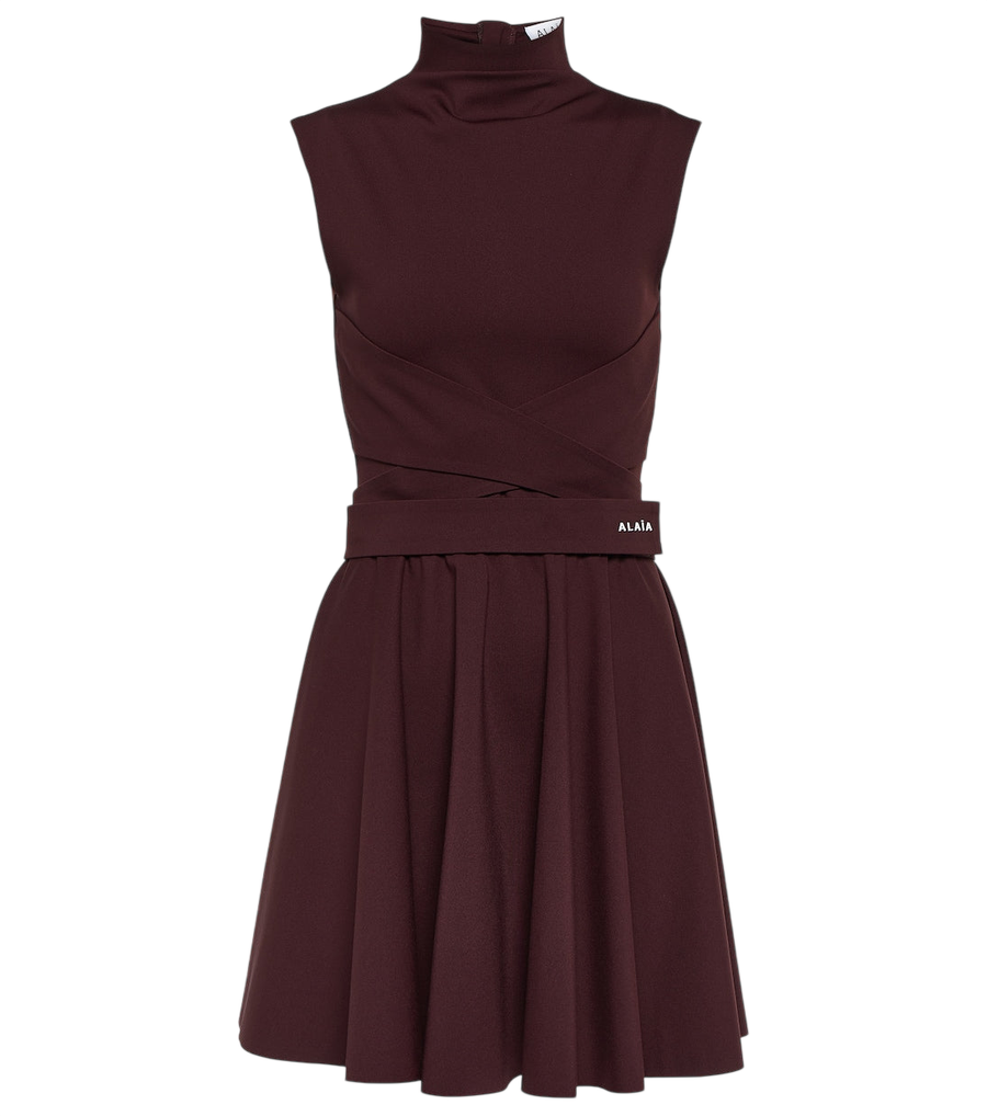 Robe en jersey à col montant Alaïa