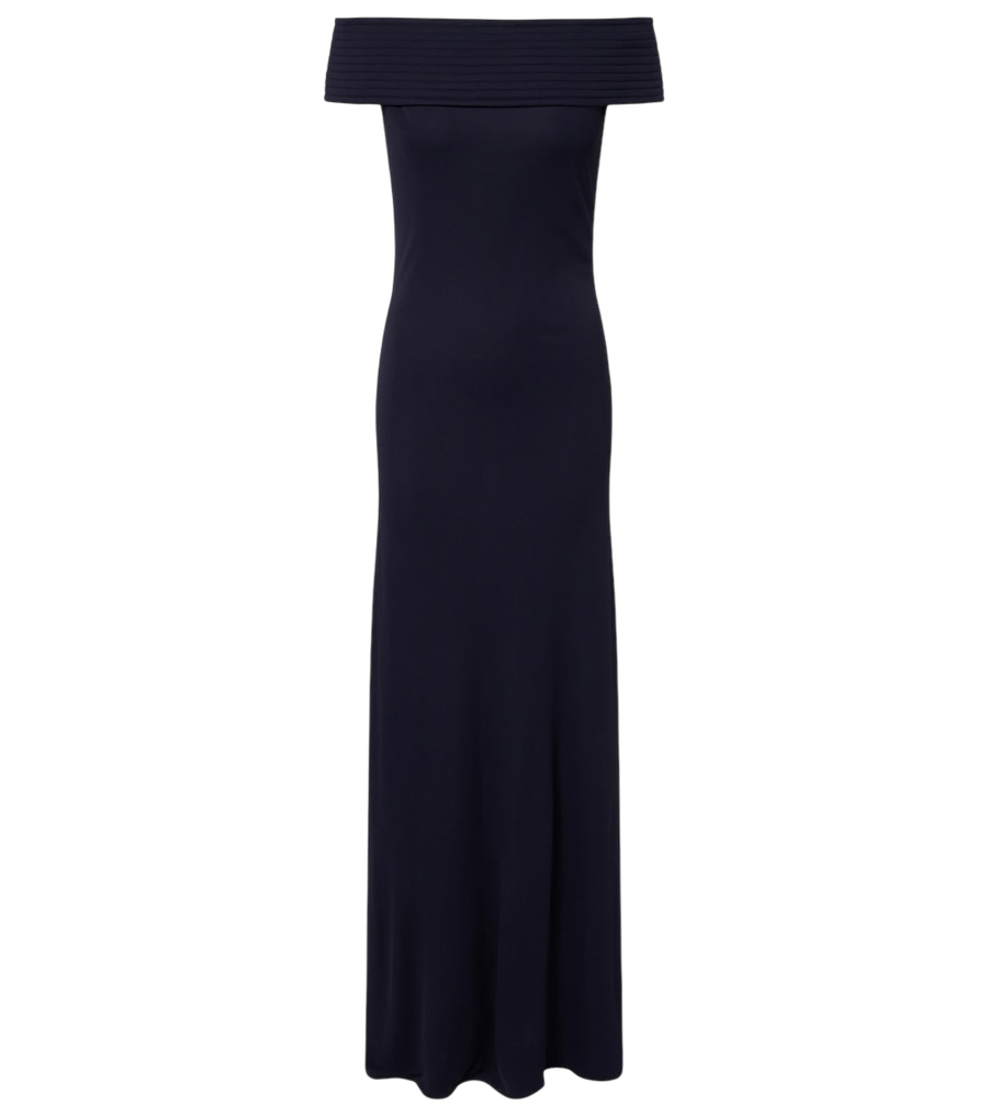 Vestido largo de punto con hombros descubiertos de Alaïa