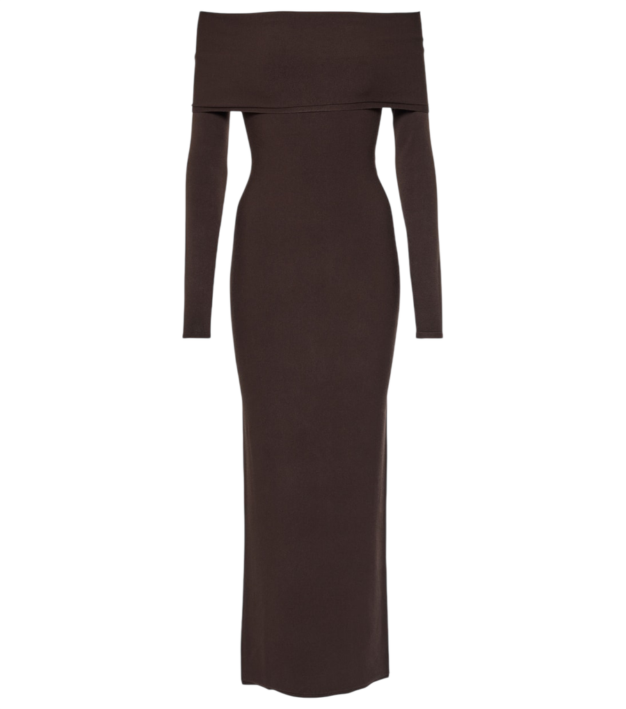 Alaïa Off-shoulder jersey midi dress