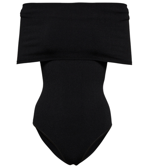 Alaïa Body de malha com ombros à mostra