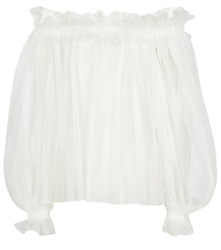Blusa de malla con hombros descubiertos Alaïa