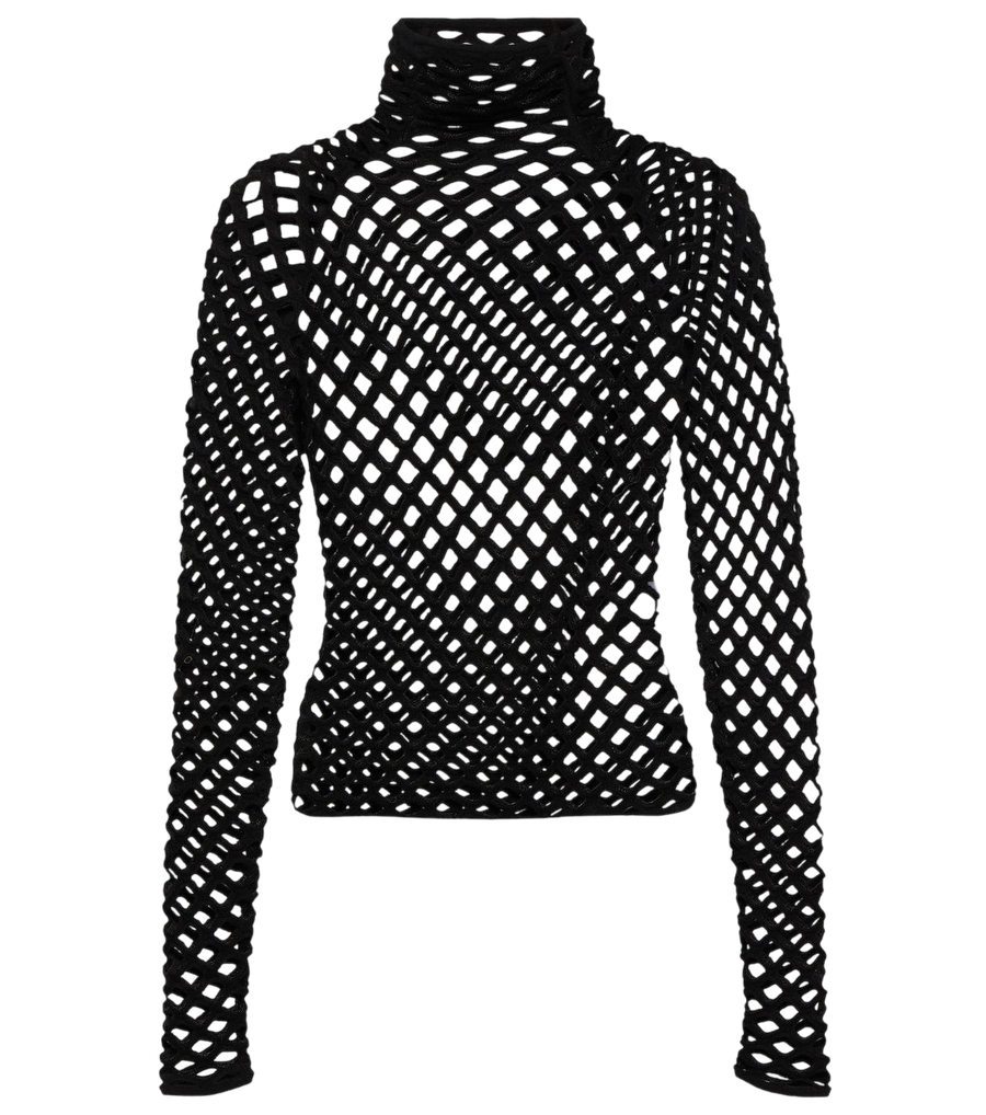 Alaïa Open-knit turtleneck top