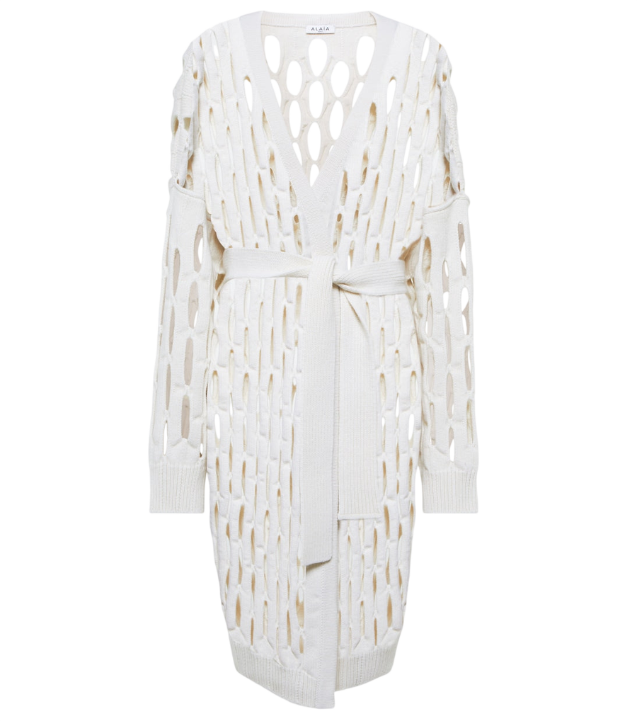 Alaïa Open-knit virgin wool cardigan