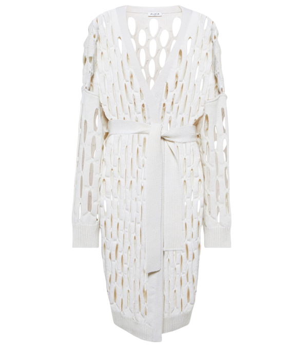 Alaïa Open-knit virgin wool cardigan