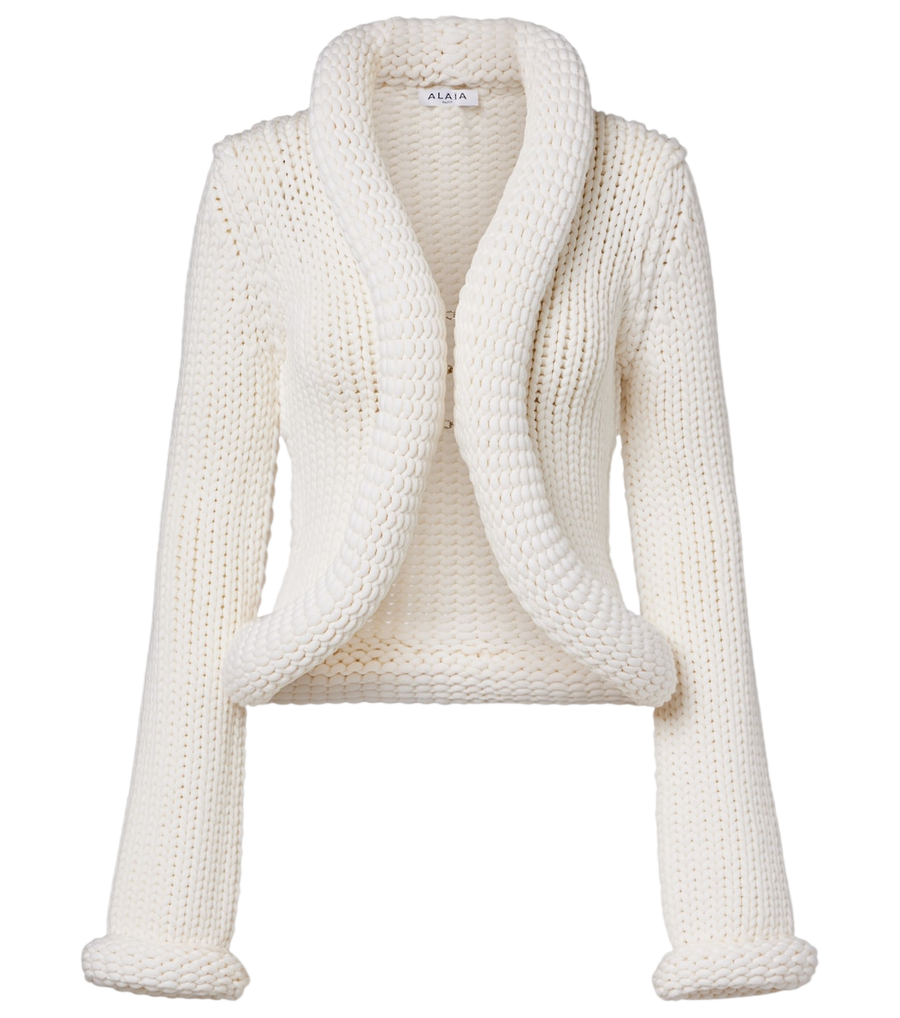 Alaïa Padded wool-blend cardigan