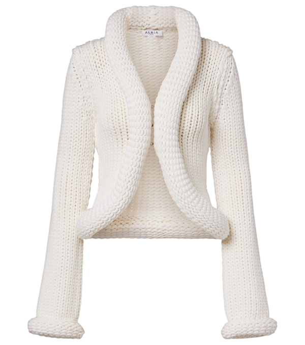 Alaïa Padded wool-blend cardigan