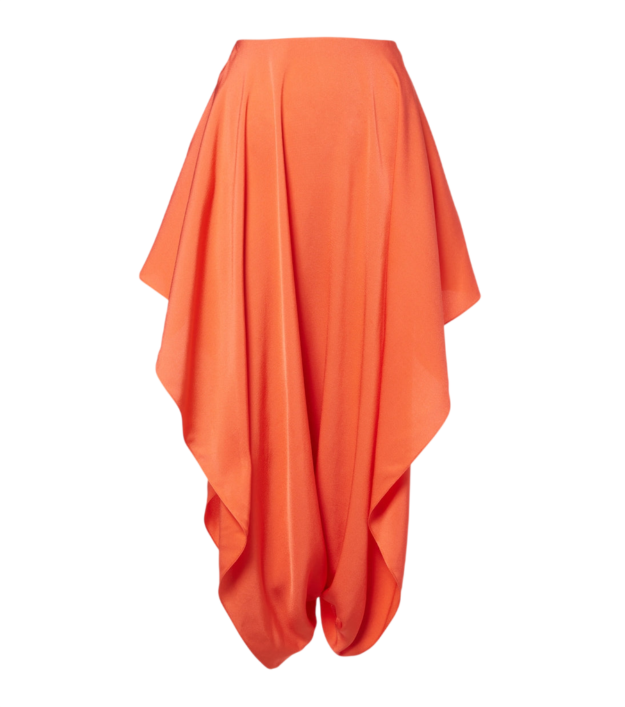 Alaïa Saia midi assimétrica Peek em cady