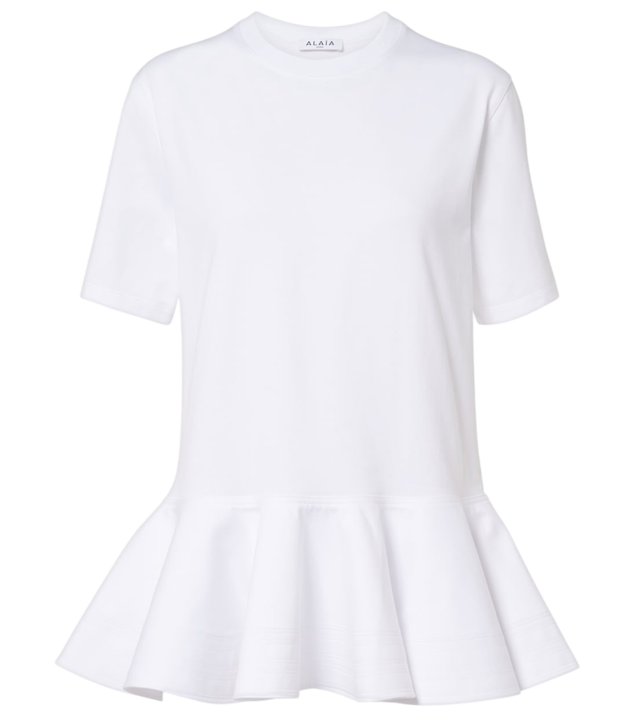 Alaïa Peplum cotton jersey T-shirt