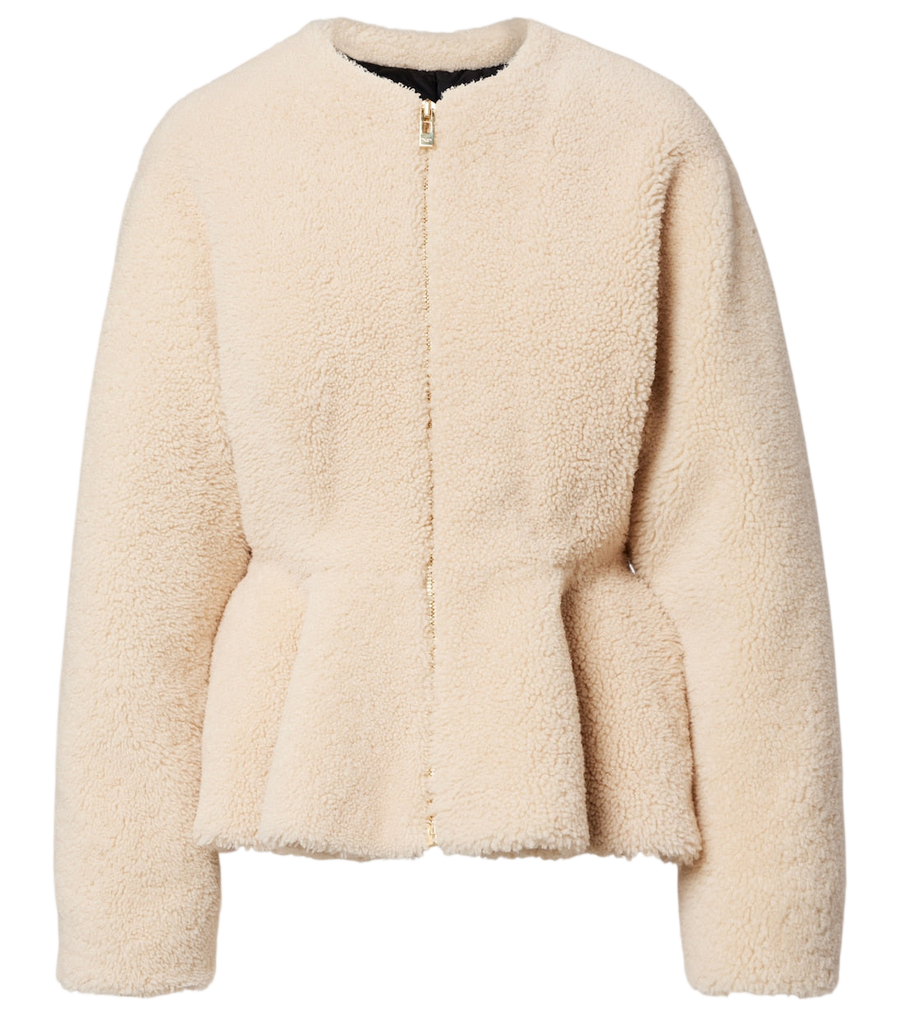 Alaïa Peplum shearling jacket