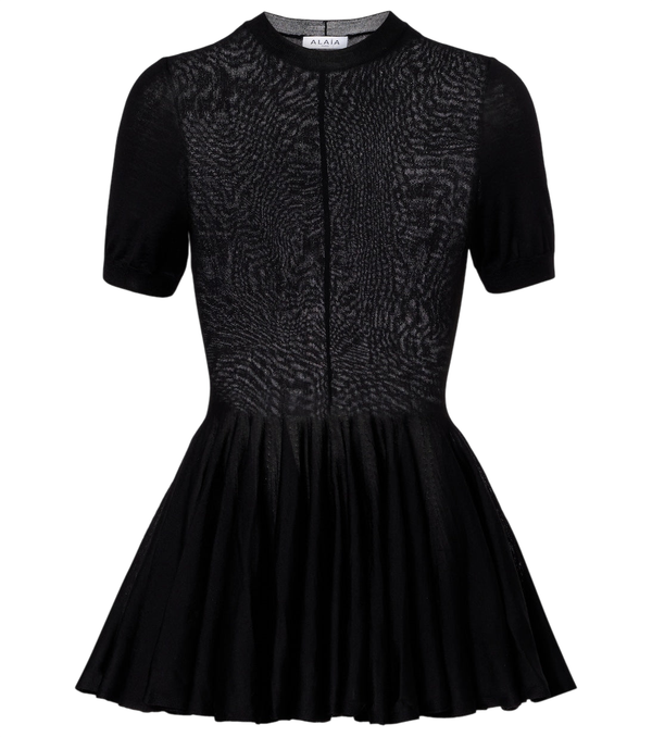 Alaïa Peplum virgin wool top