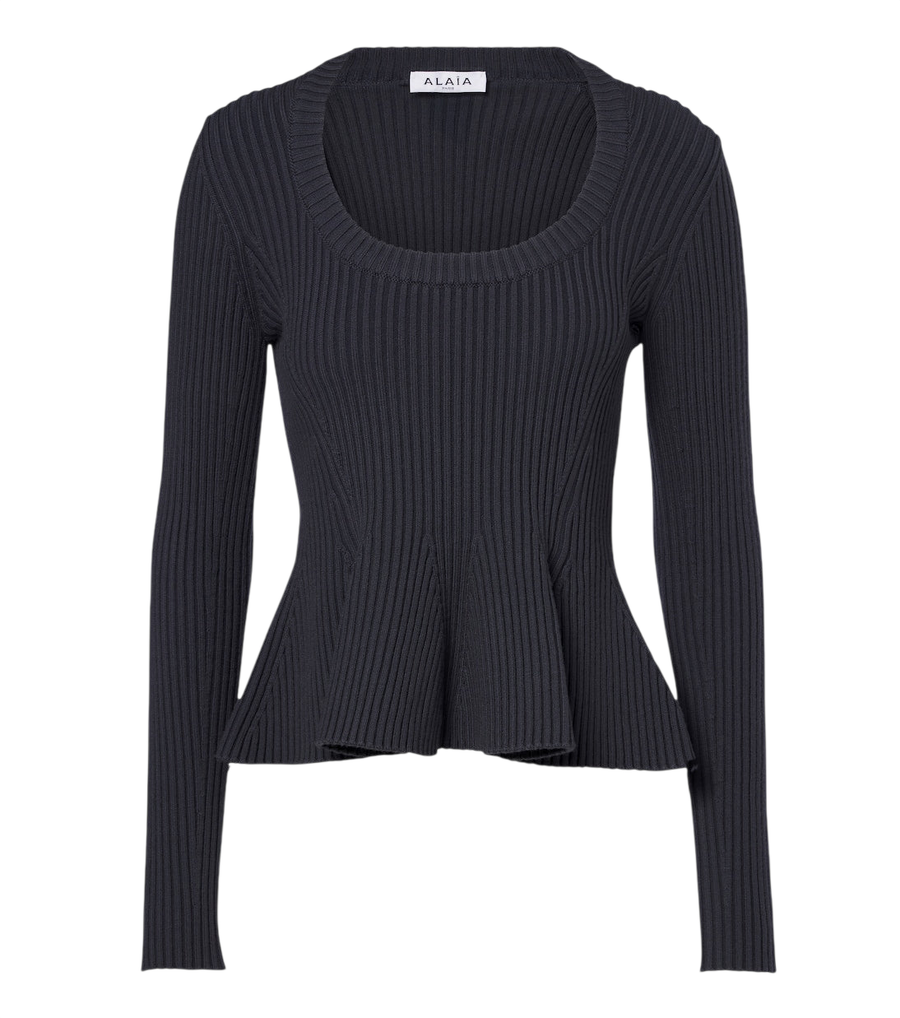 Alaïa Peplum wool-blend top