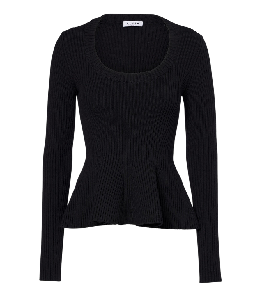 Alaïa Peplum wool-blend top