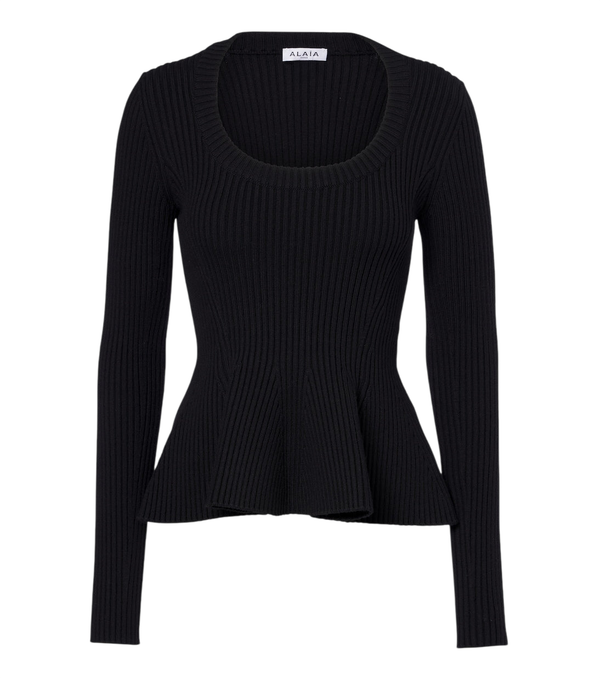 Alaïa Peplum wool-blend top