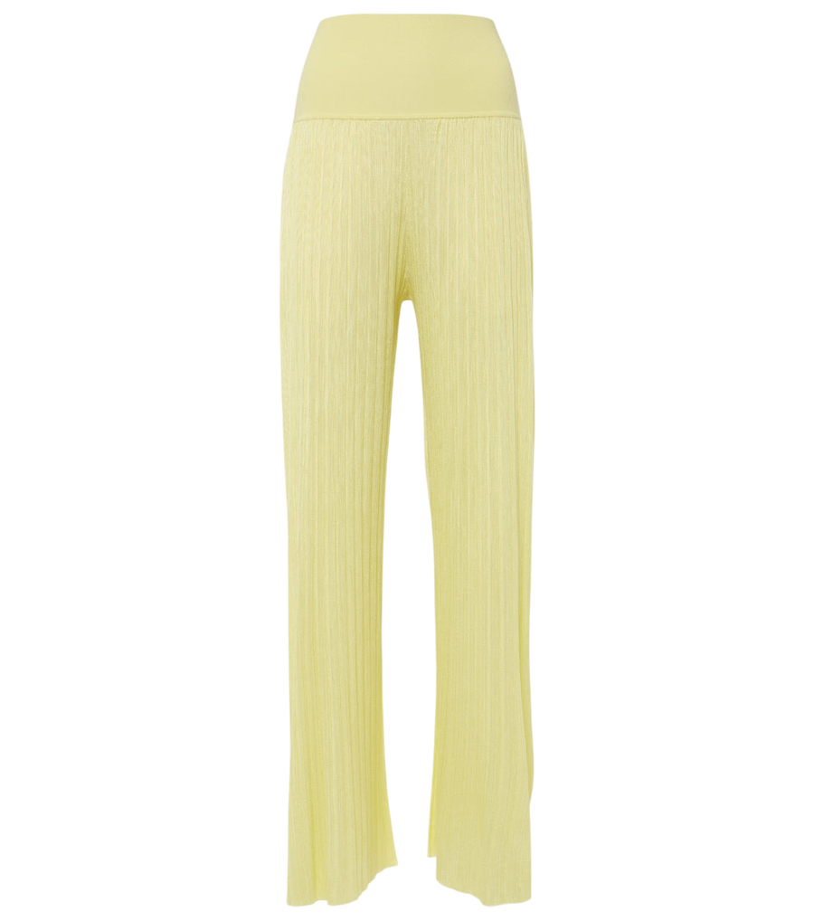 Alaïa Pleated high-rise jersey straight pants