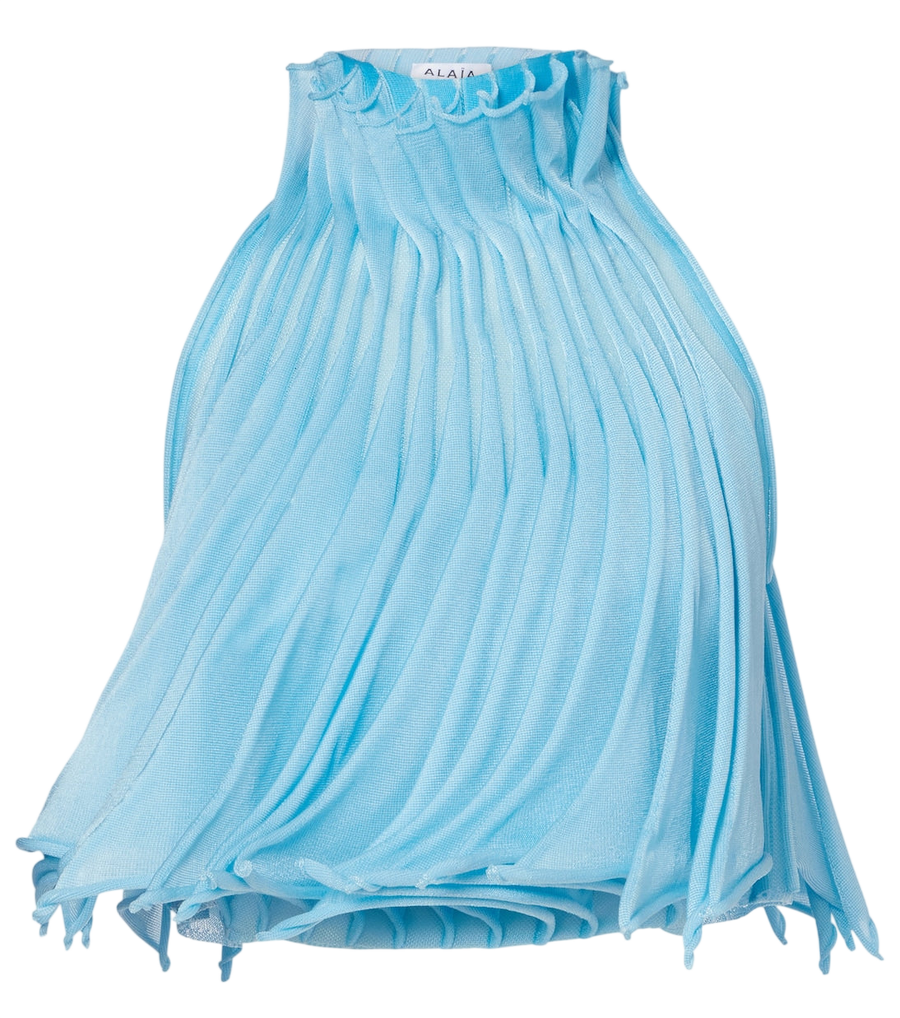 Haut court en tulle plissé Alaïa