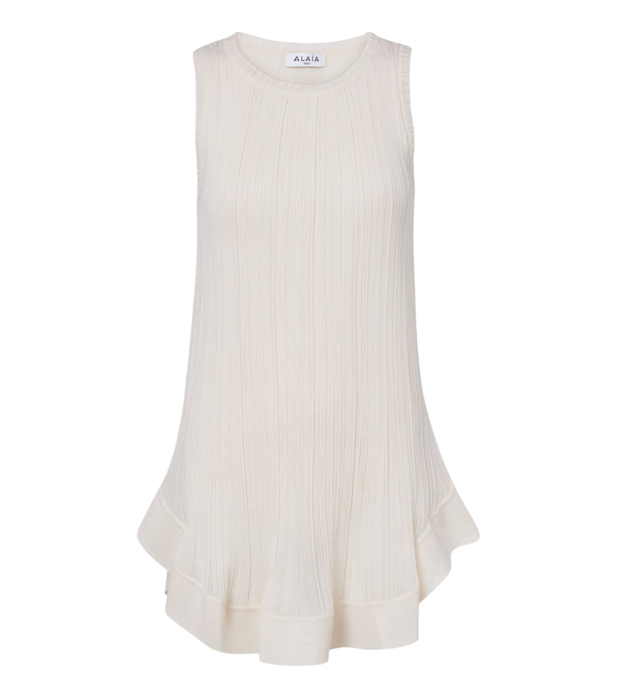 Alaïa Pleated silk minidress
