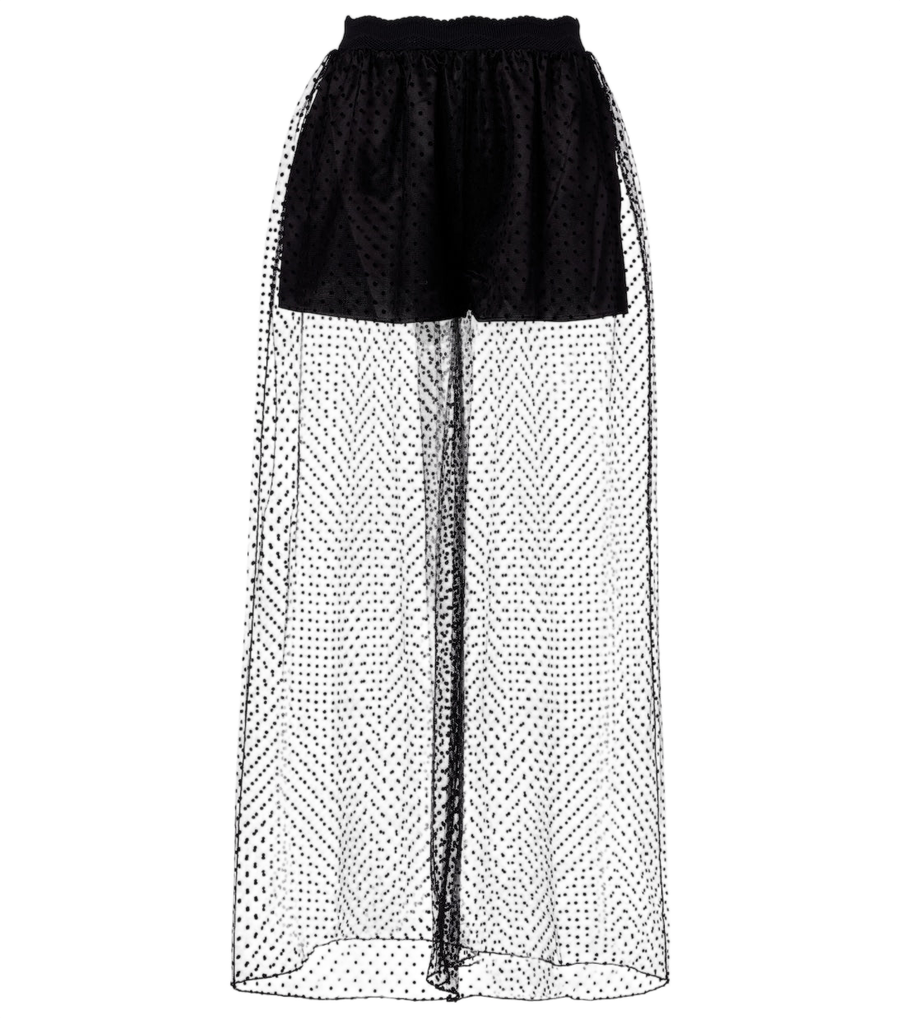 Alaïa Polka-dot mesh wide-leg pants