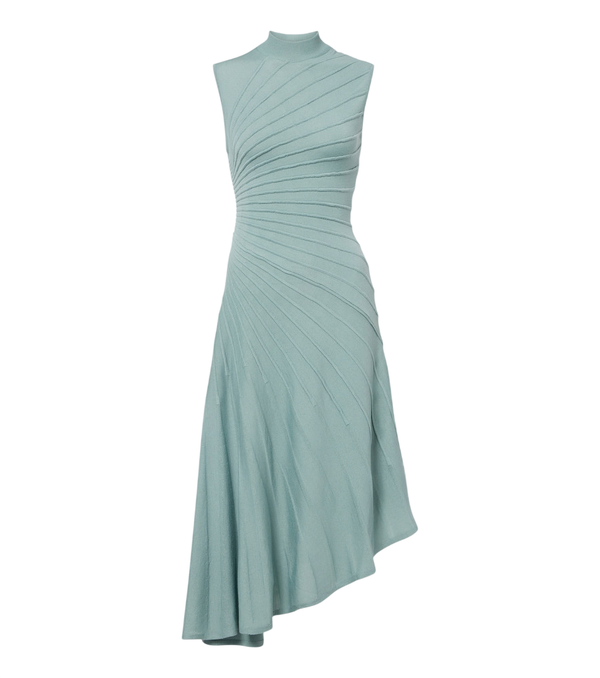 Alaïa Ray asymmetric virgin wool midi dress