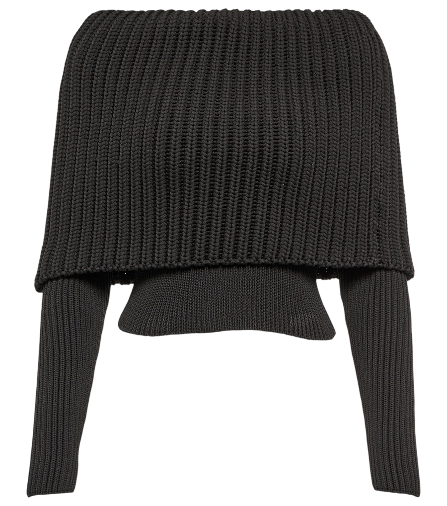Alaïa Ribbed-knit off-shoulder sweater